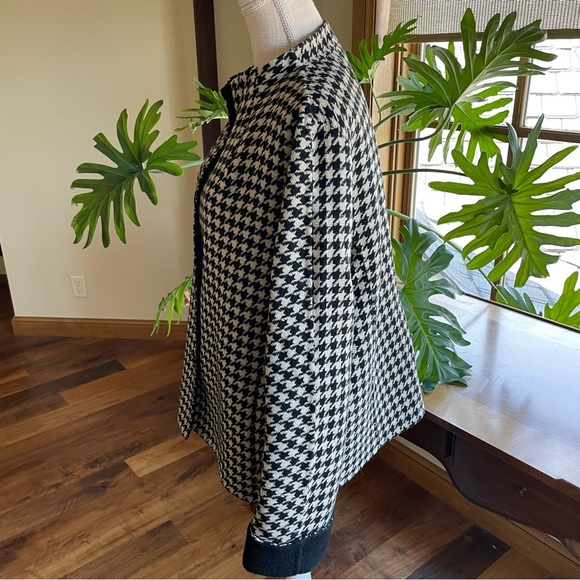 Talbots Wool Blend Black & White Houndstooth Double Face Swing Jacket size XL - Picture 3 of 12